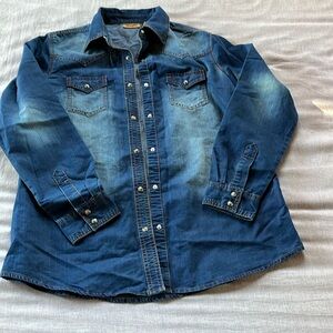 Denim long sleve shirt with stylish fading